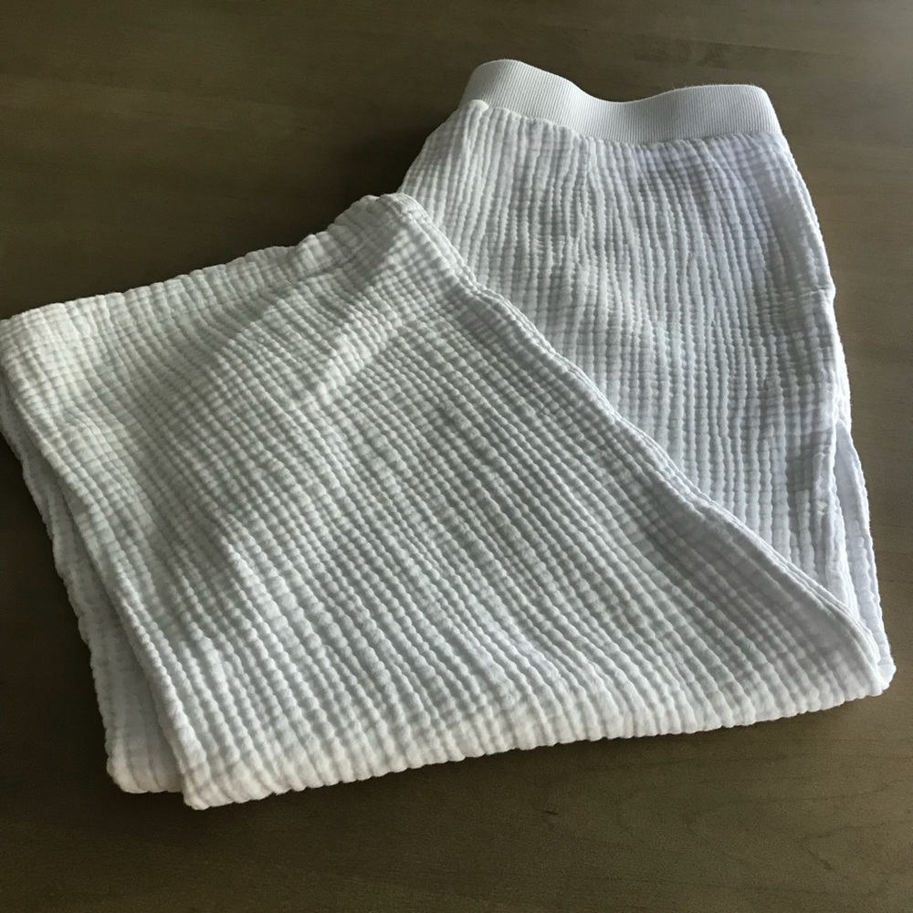 J. Jill White Gauze Pull-On Pants, Size L